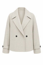 Manteau court écru double boutonnage | Lounelle Paris