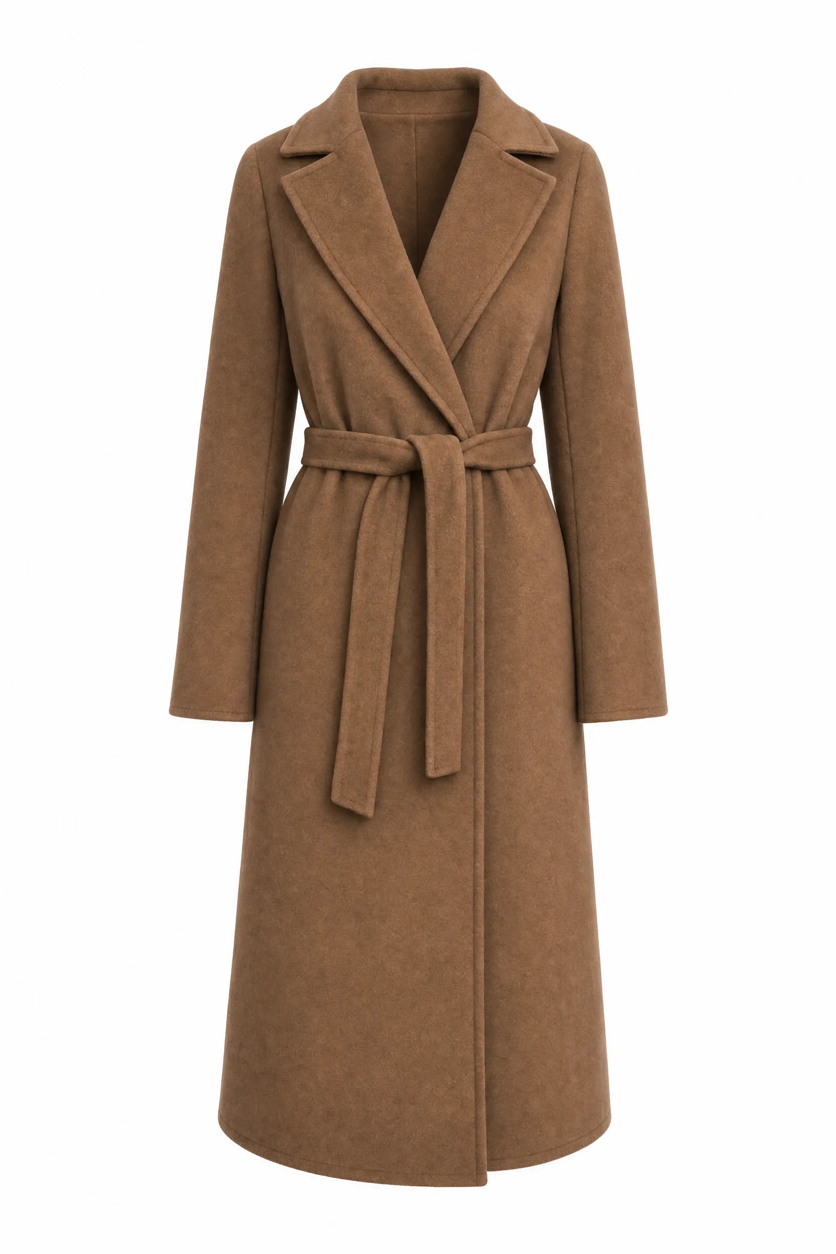 Manteau long marron foncé ceinturé | Lounelle Paris