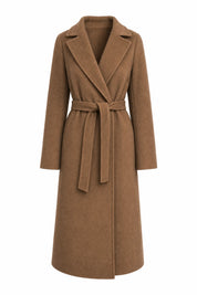 Manteau long marron foncé ceinturé | Lounelle Paris