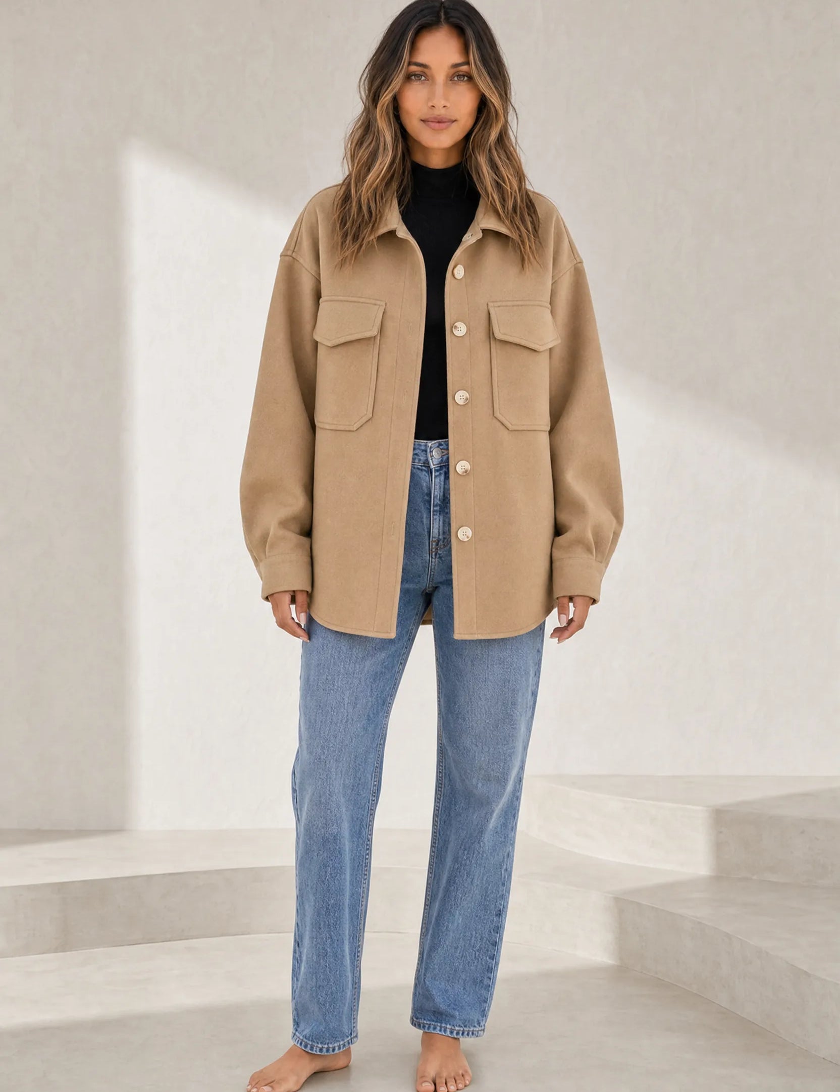 Manteau mi-long ample à revers | Lounelle Paris