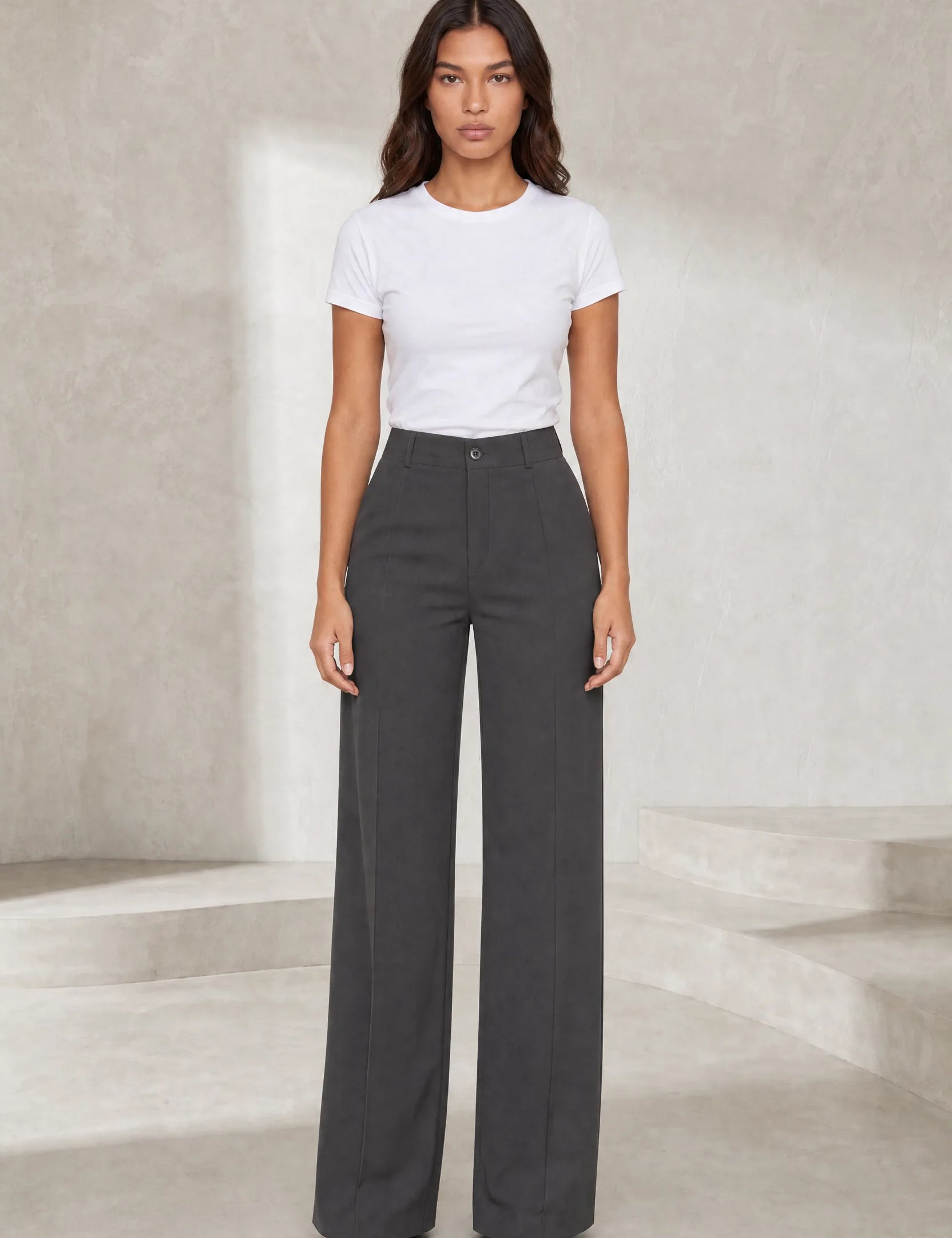 Pantalon de tailleur fluide taille haute | Lounelle Paris
