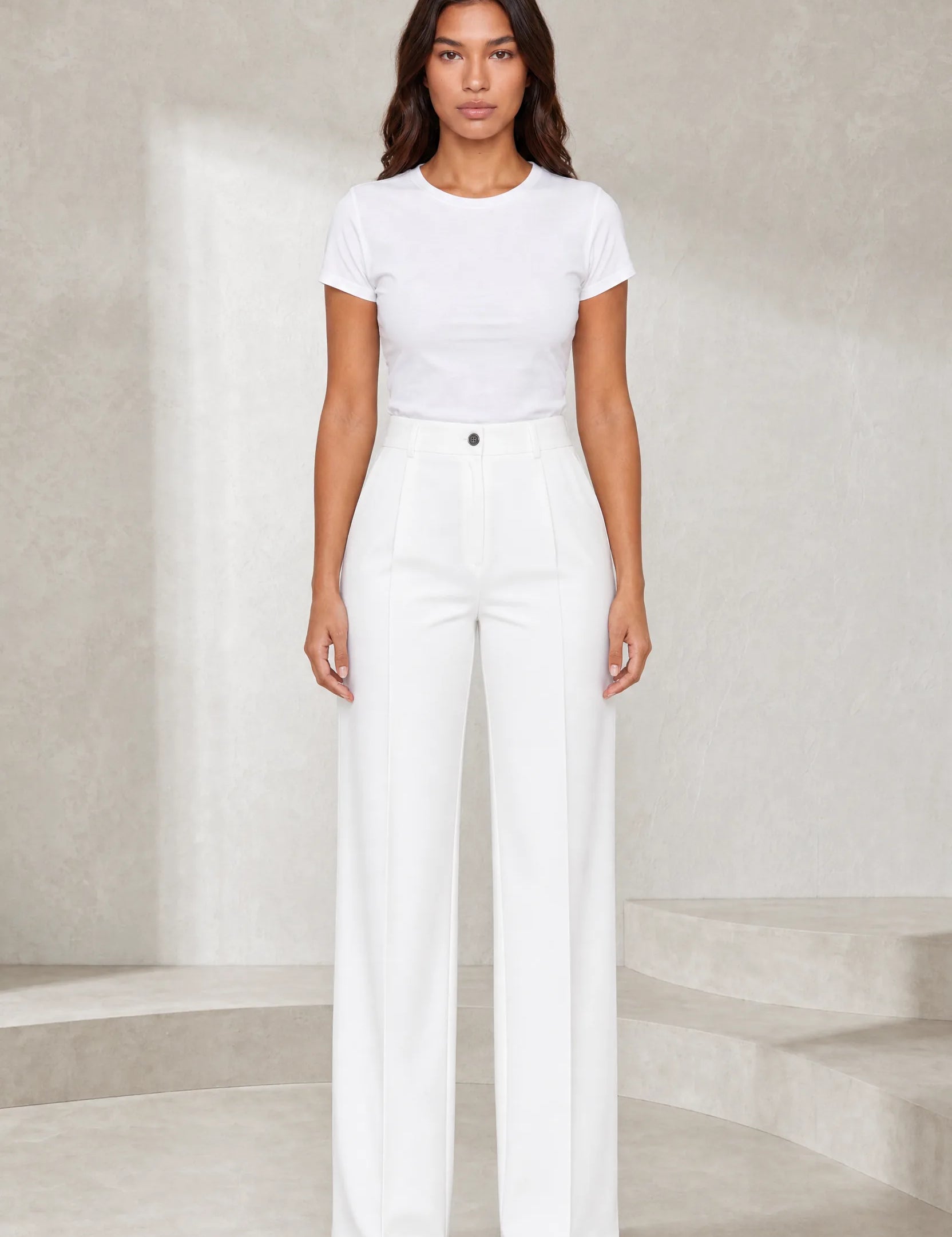 Pantalon de tailleur fluide taille haute | Lounelle Paris