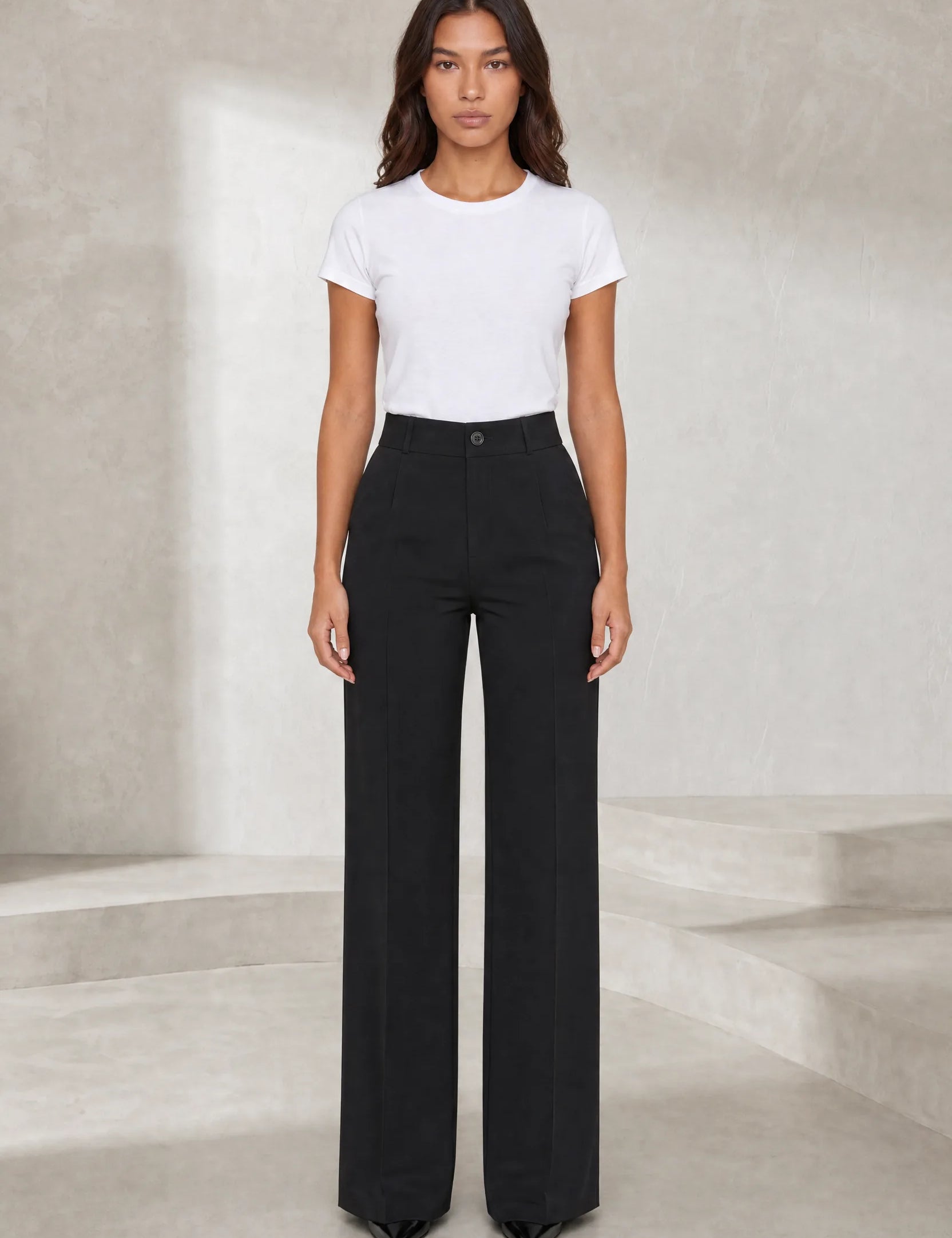 Pantalon de tailleur fluide taille haute | Lounelle Paris