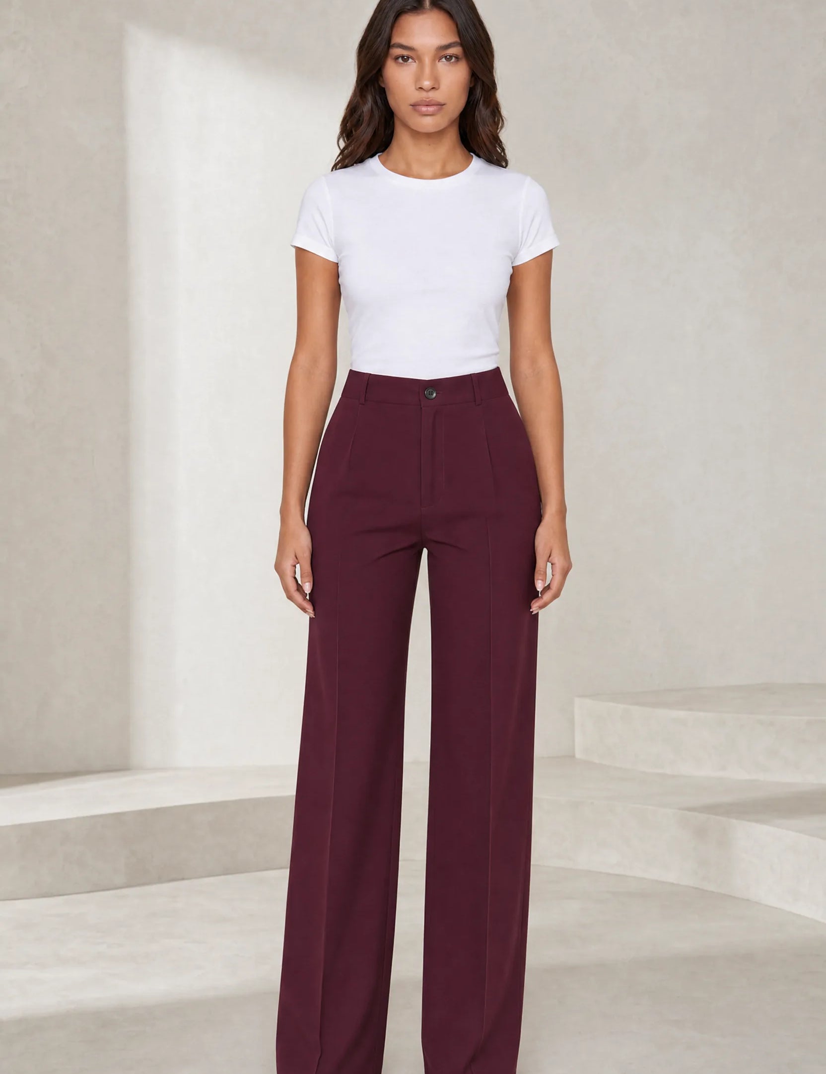 Pantalon de tailleur fluide taille haute | Lounelle Paris