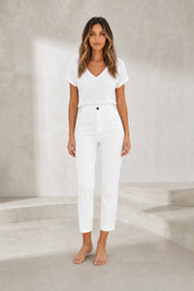 Pantalon droit taille haute 7/8 | Lounelle Paris