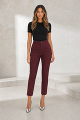 Pantalon droit taille haute 7/8