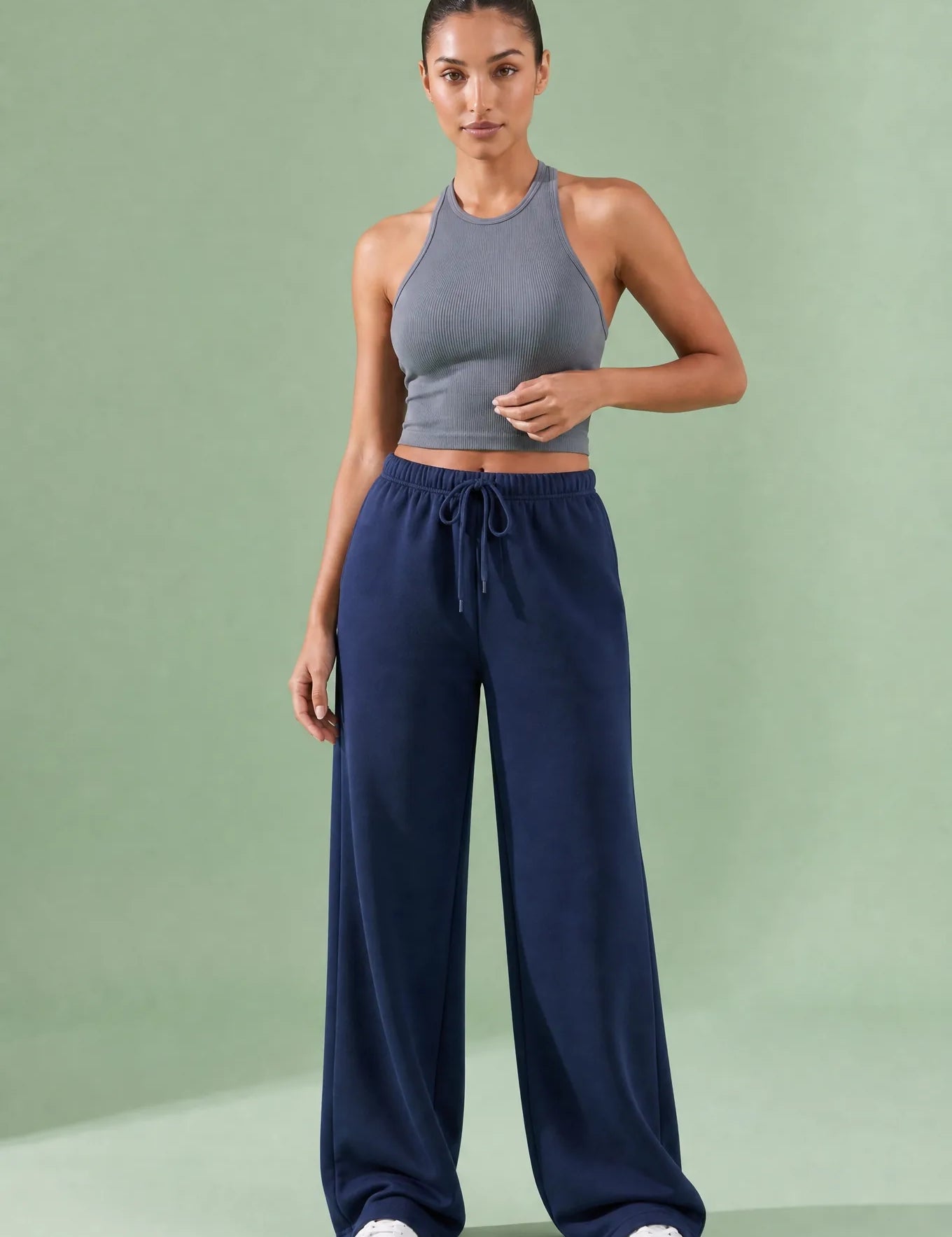 Pantalon large à cordon | Variante Bleu marine | Lounelle Paris