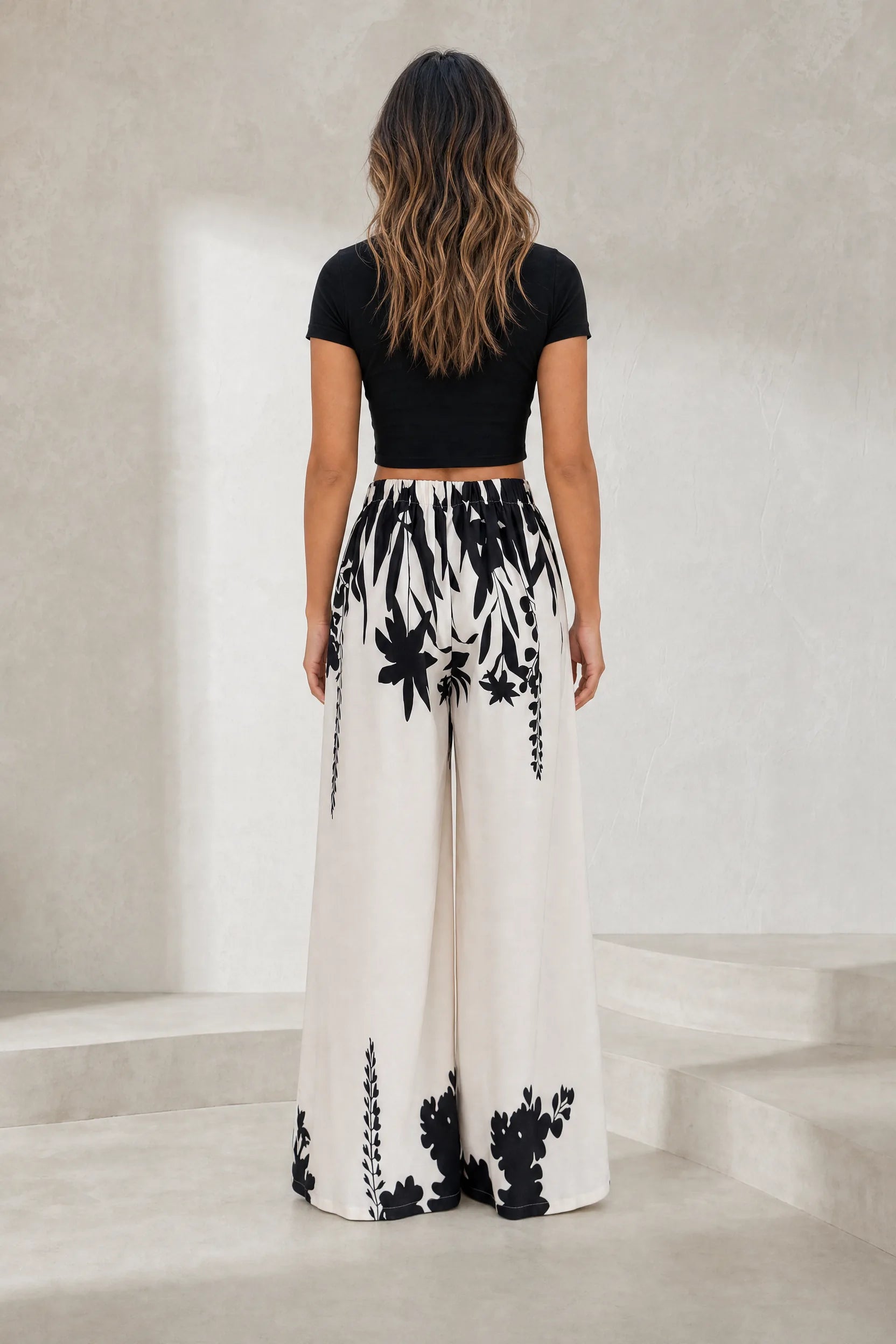 Pantalon large à imprimé floral | Lounelle Paris