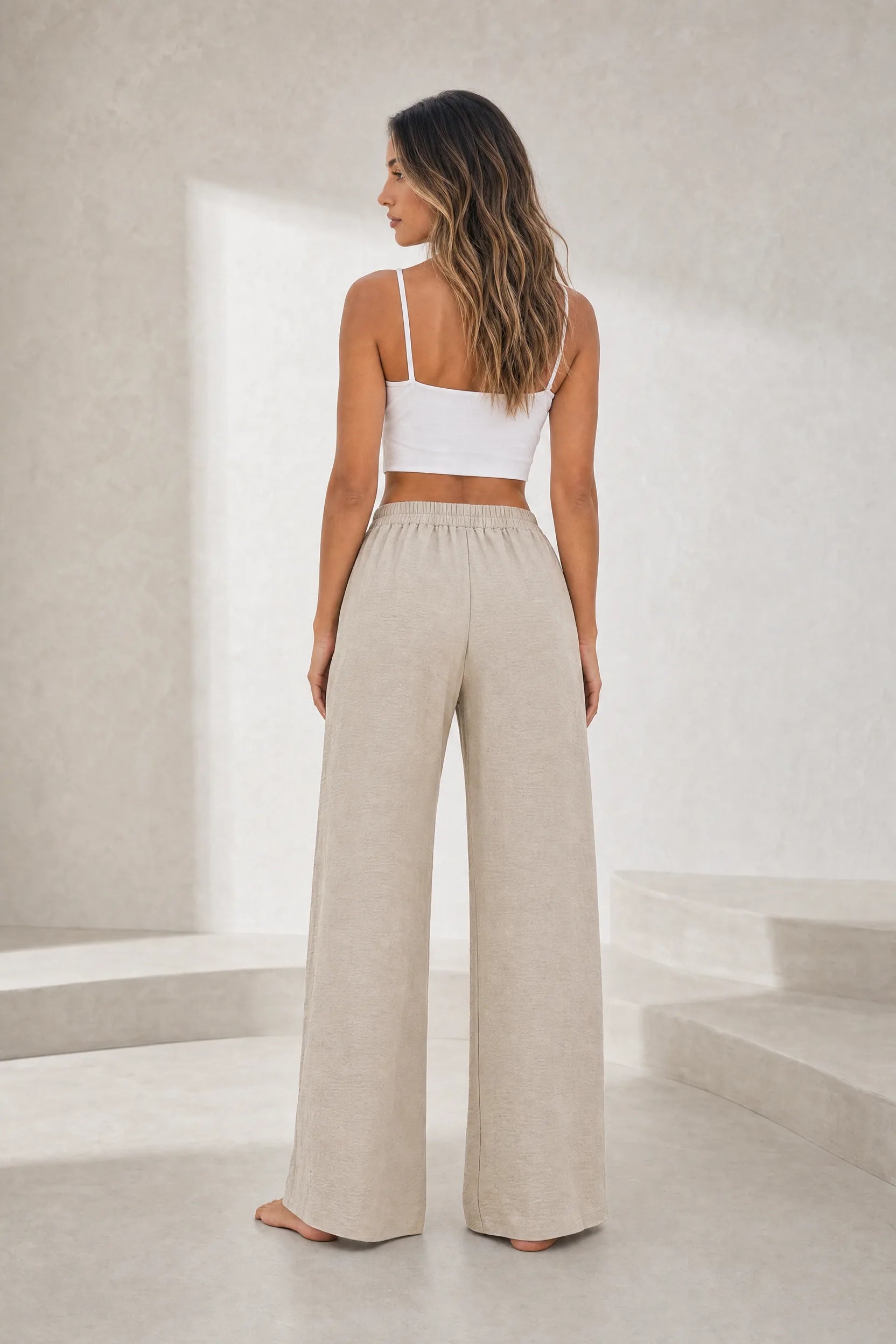 Pantalon large fluide à cordon | Lounelle Paris