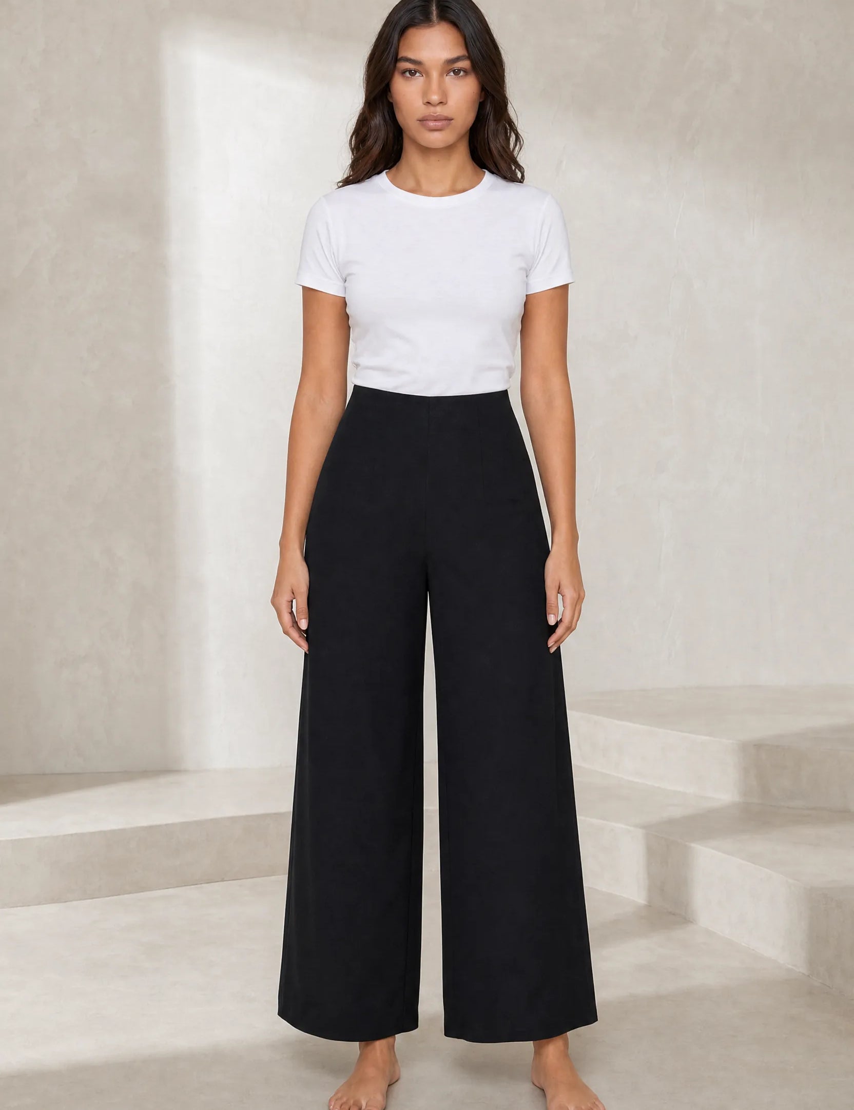 Pantalon large fluide taille haute | Lounelle Paris