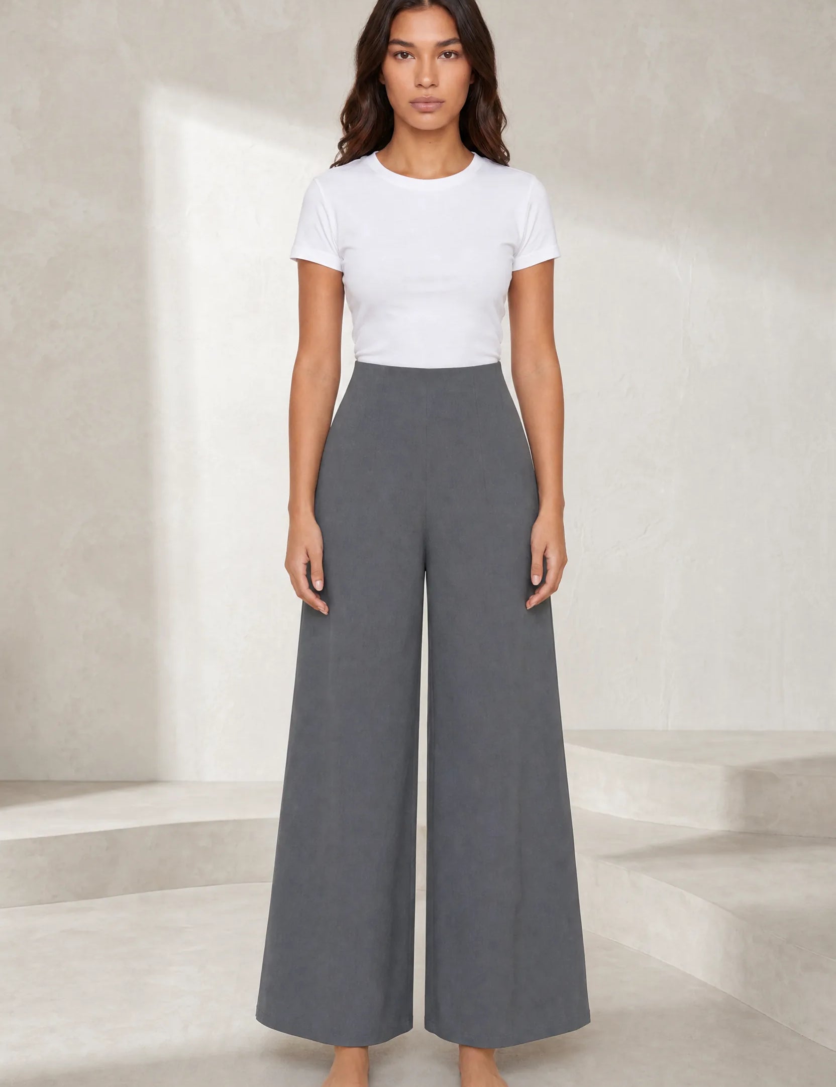 Pantalon large fluide taille haute | Lounelle Paris
