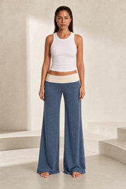 Pantalon large marron taille basse | Lounelle Paris