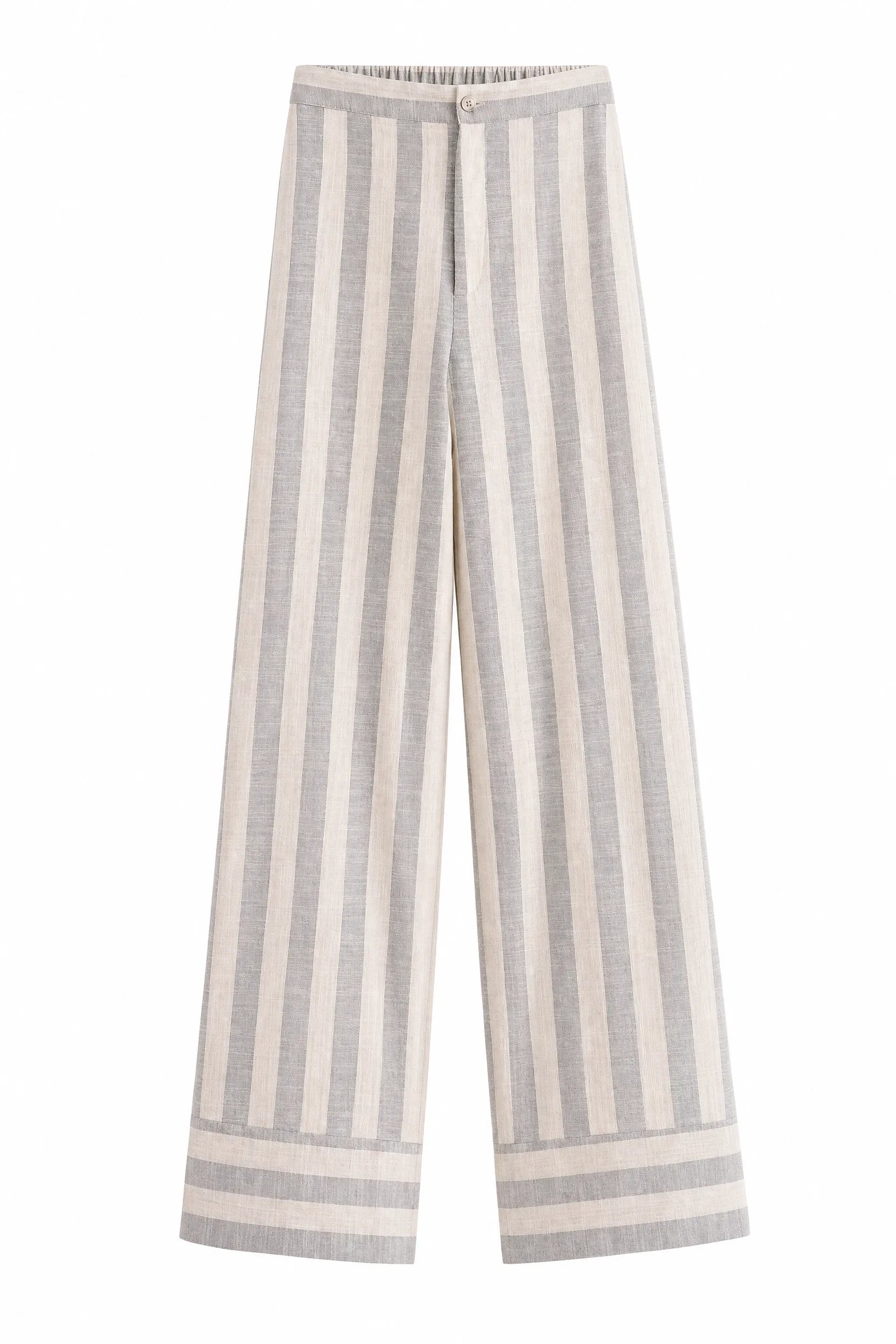 Pantalon large rayé taille haute | Lounelle Paris