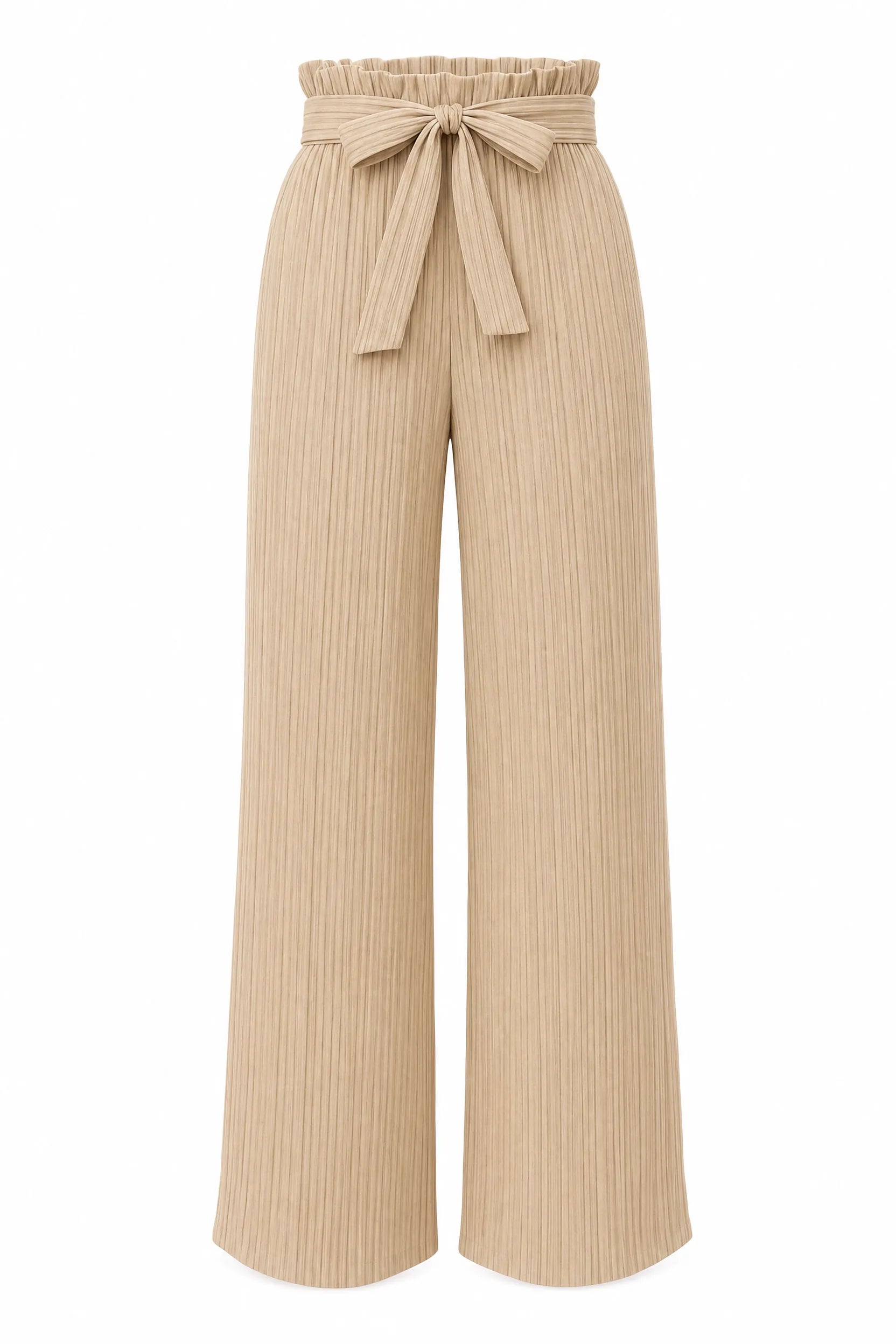 Pantalon large taille haute à nouer | Lounelle Paris