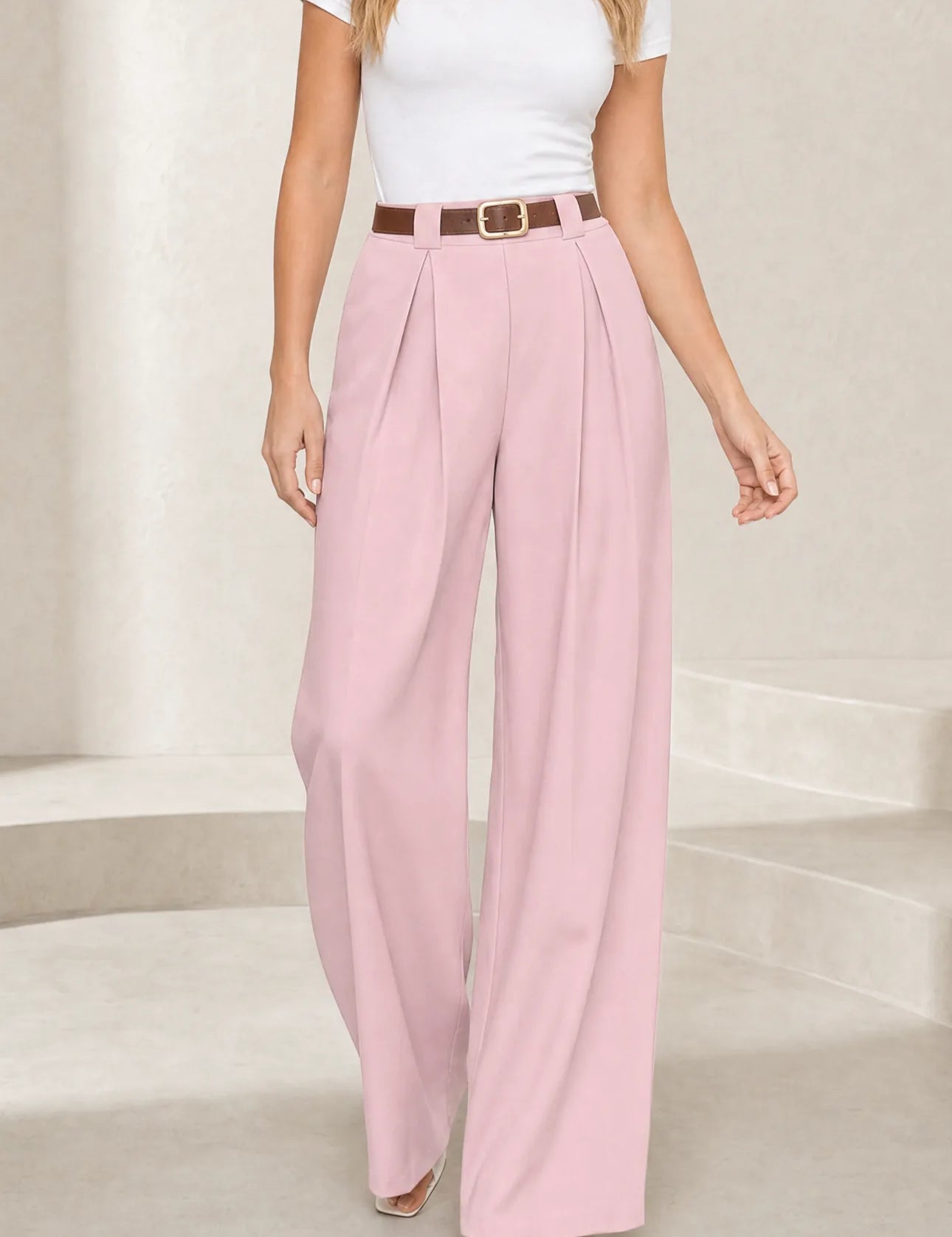 Pantalon large taille haute fluide | Lounelle Paris