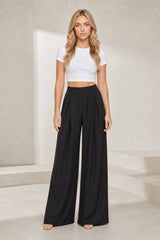 Pantalon large taille haute fluide