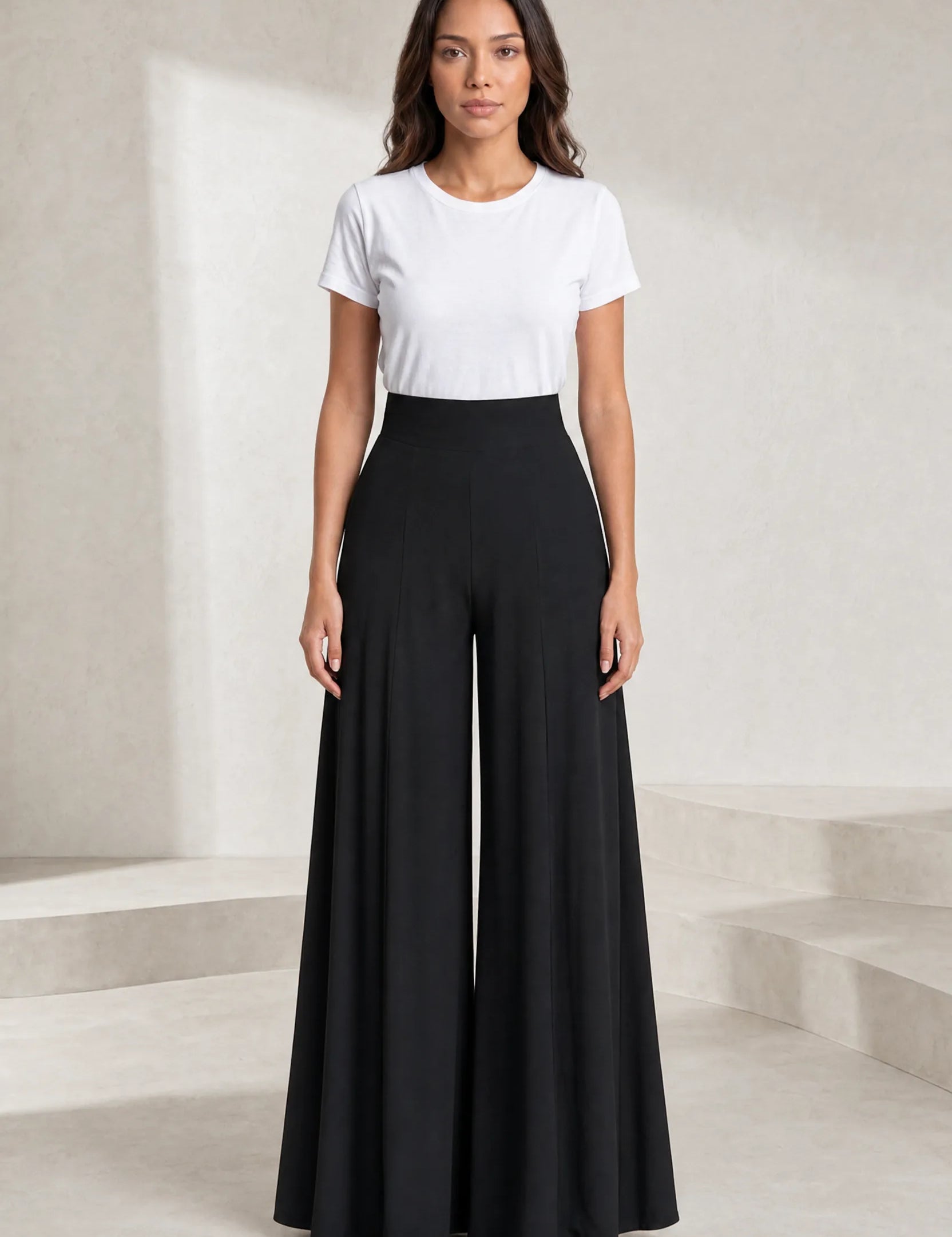 Pantalon large taille haute fluide | Lounelle Paris