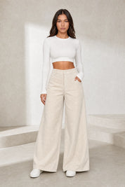 Pantalon large velours côtelé taille haute | Lounelle Paris