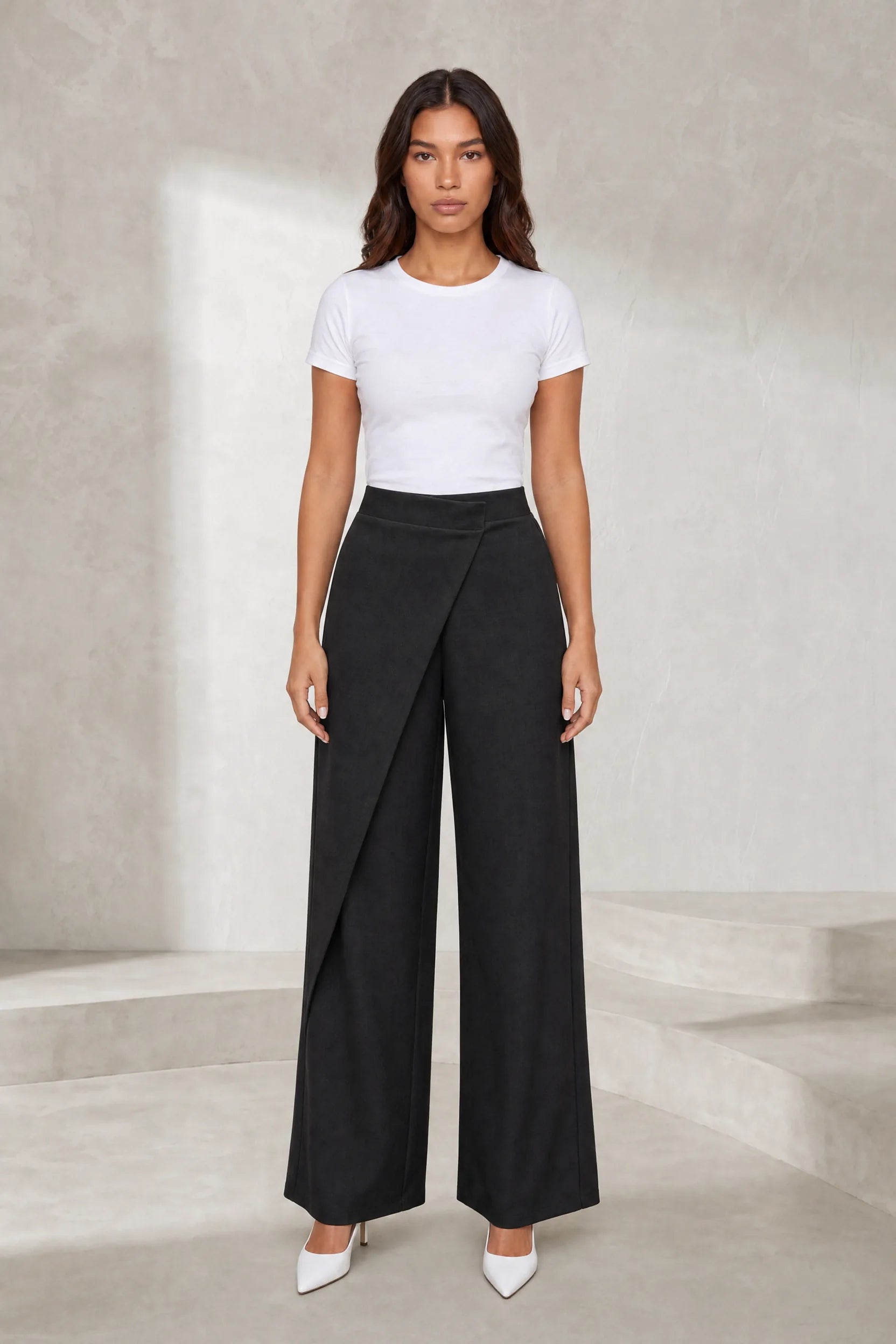 Pantalon taille haute asymétrique | Lounelle Paris