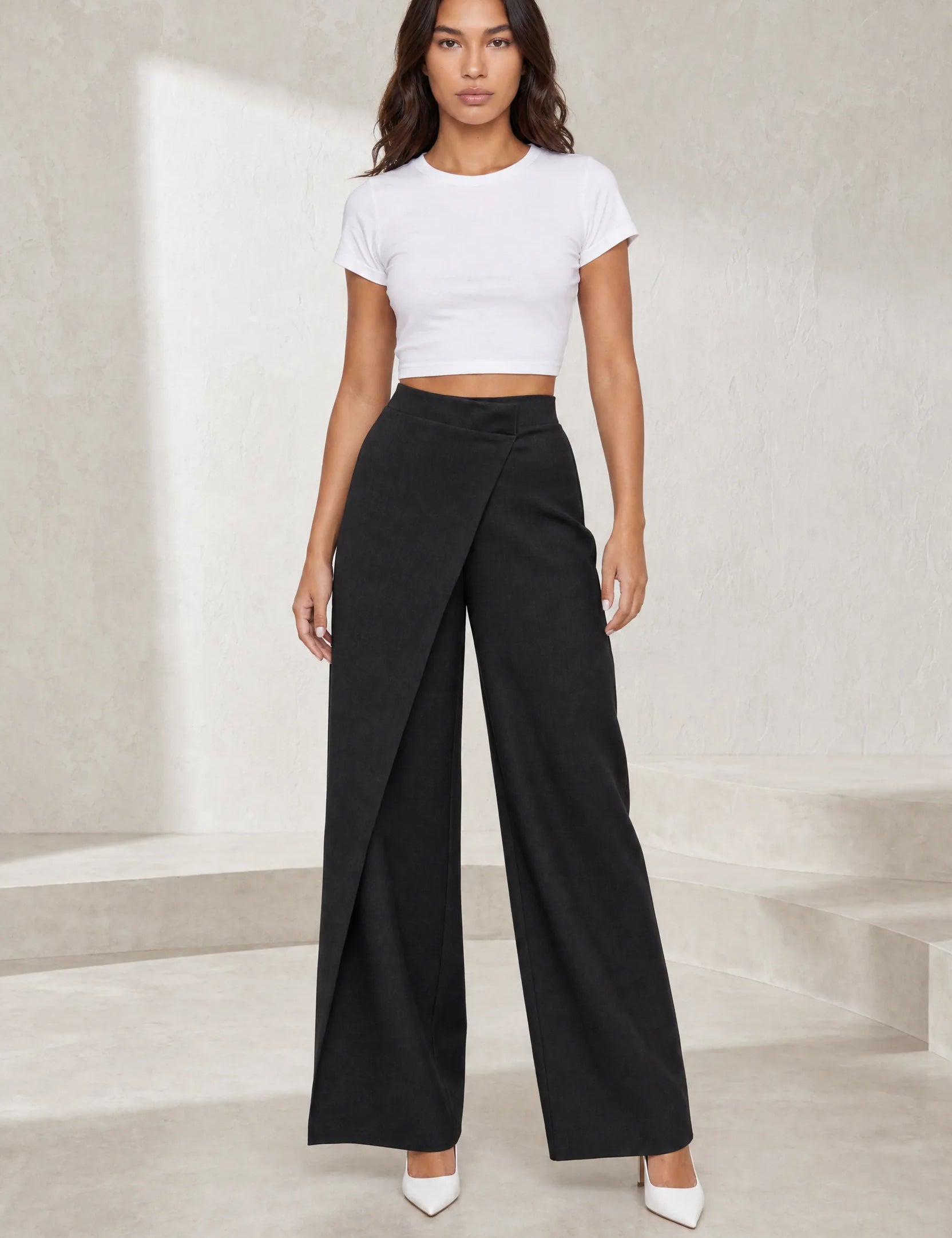 Pantalon taille haute asymétrique | Lounelle Paris