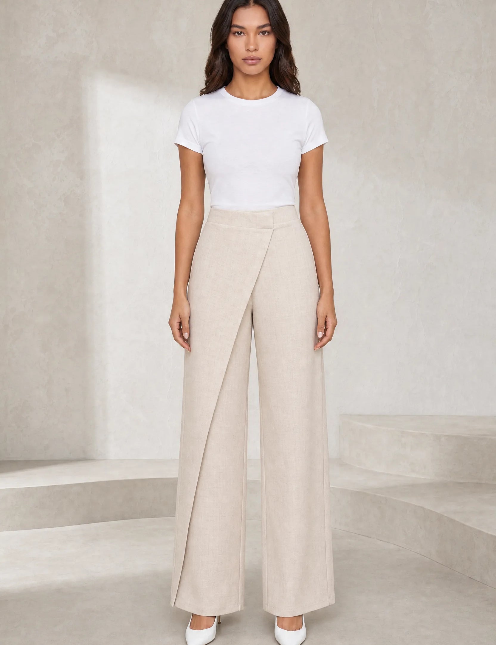 Pantalon taille haute asymétrique | Lounelle Paris