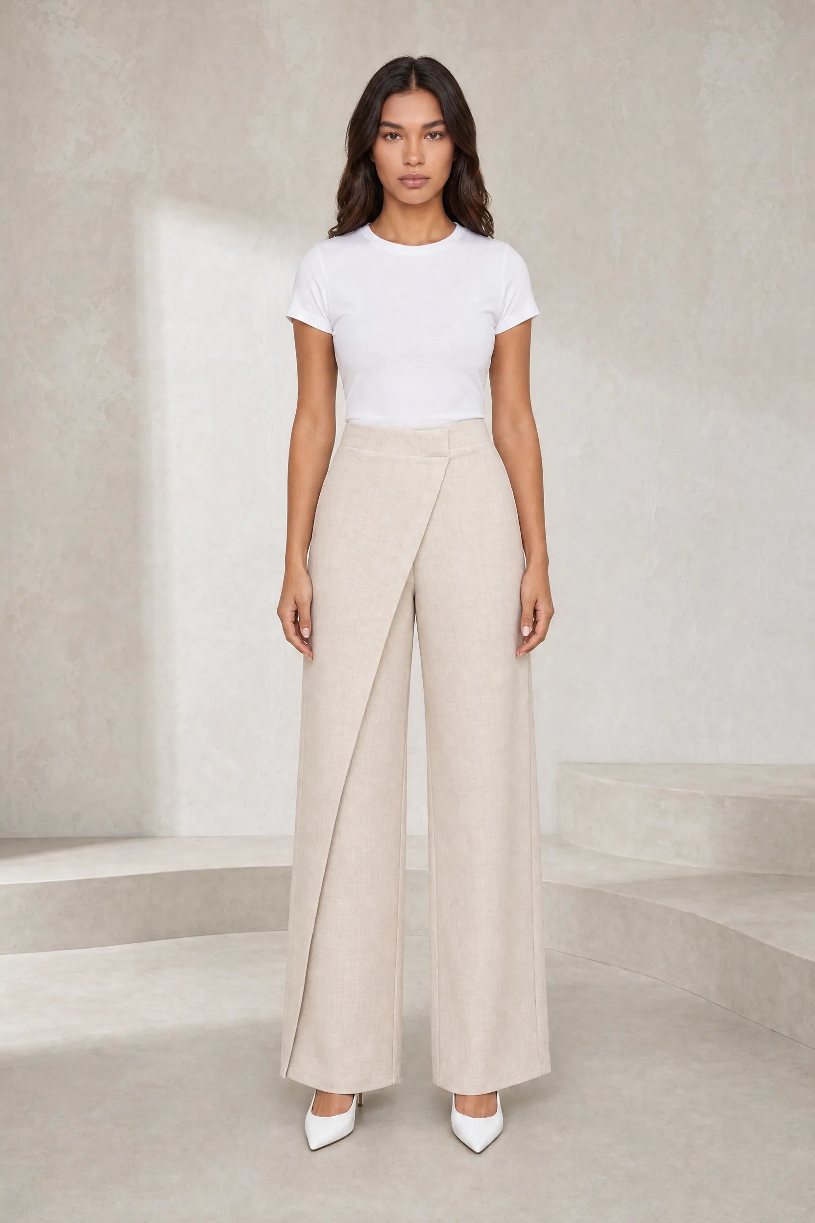 Pantalon taille haute asymétrique | Lounelle Paris