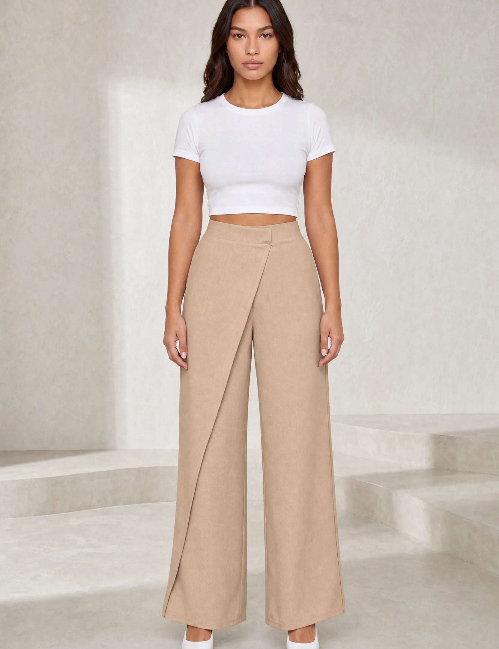 Pantalon taille haute asymétrique | Lounelle Paris