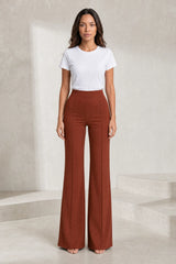 Pantalon taille haute micro-évasé