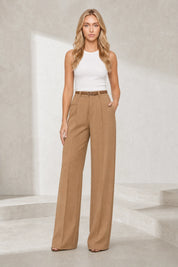 Pantalon tailleur blanc taille haute | Lounelle Paris