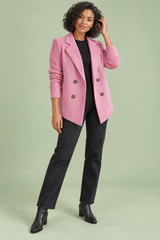 Rosa dobbeltspent blazer med slag