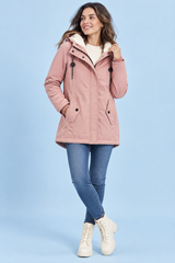 Rosa oversized parkas med hette
