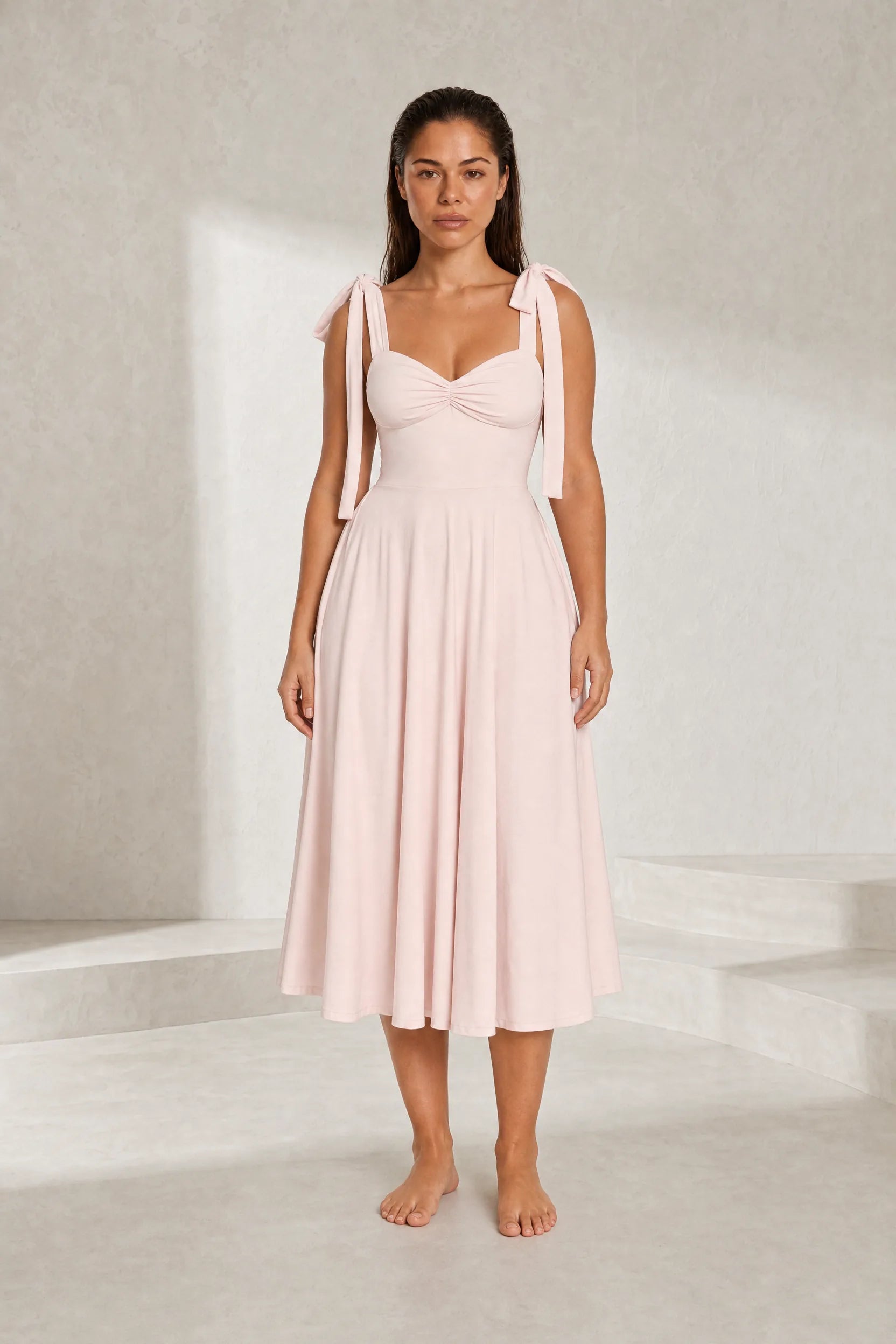 Robe à bretelles nouées dos nu | Lounelle Paris