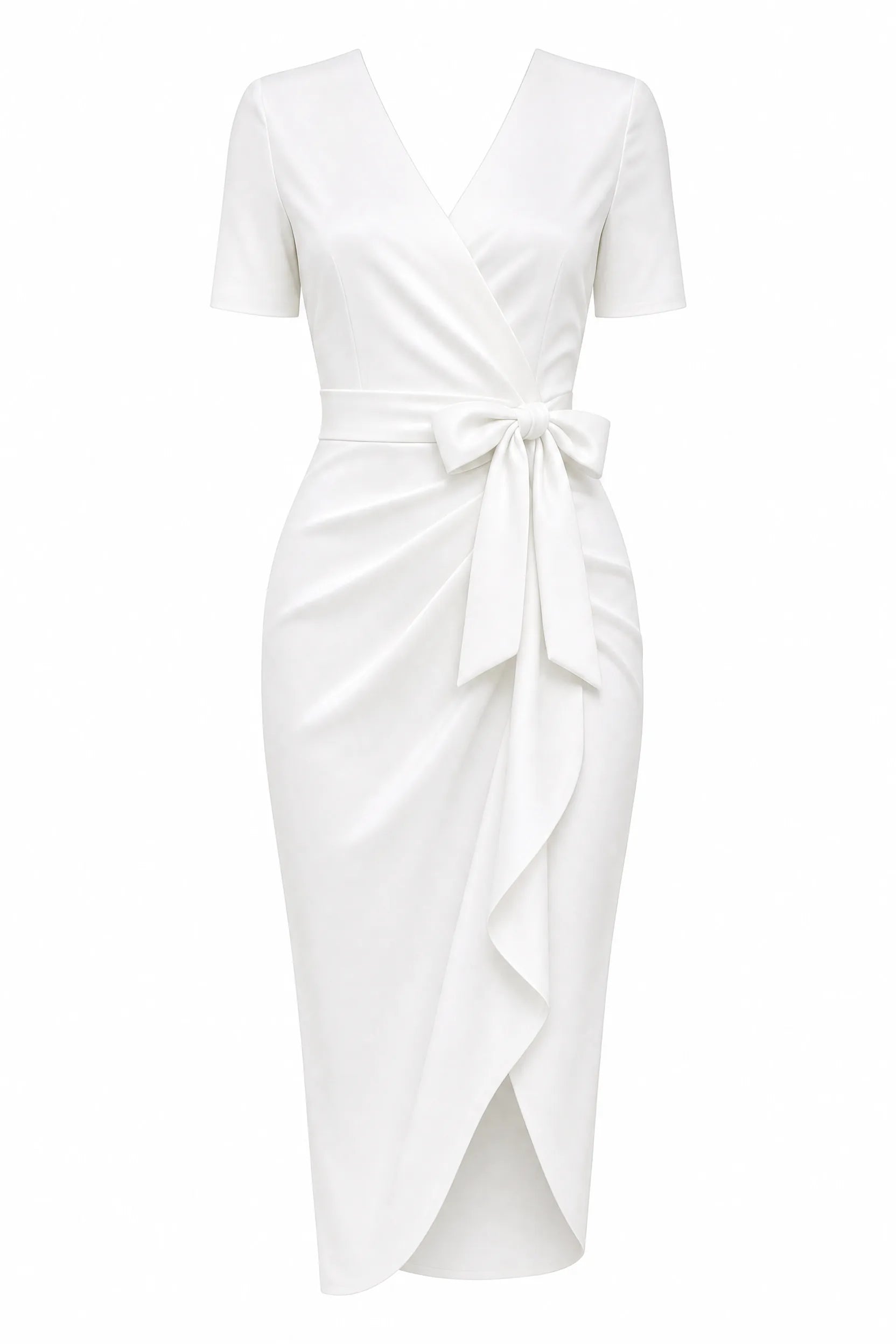 Robe col V à nœud | Lounelle Paris