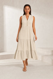 Robe col V à volants | Lounelle Paris