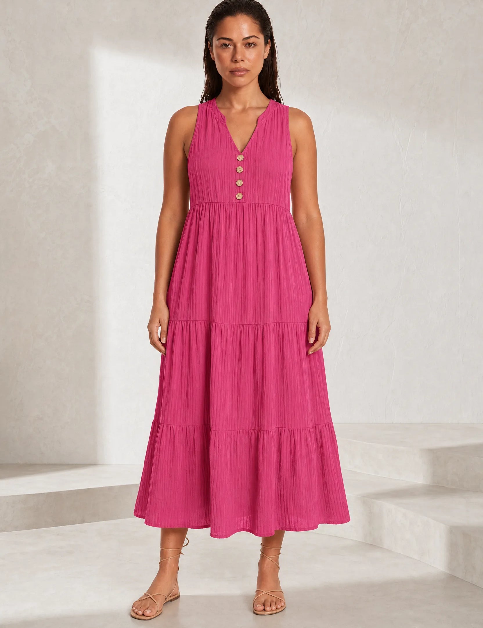 Robe col V à volants | Lounelle Paris