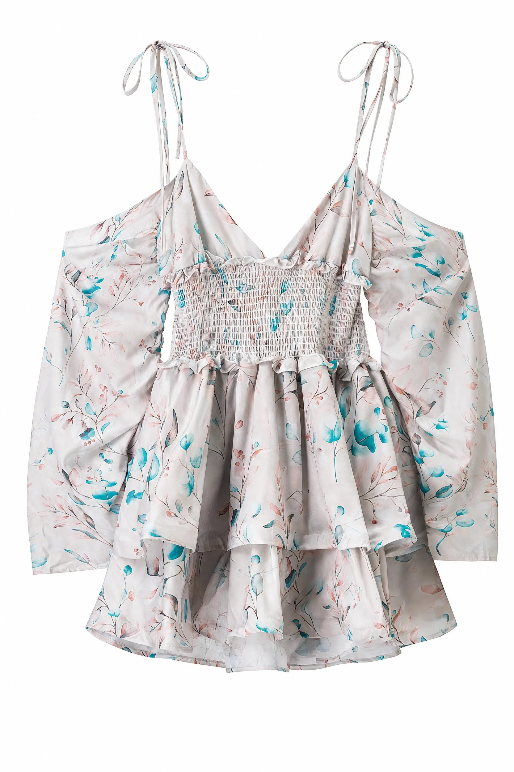 Robe fluide à bretelles et volants | Lounelle Paris