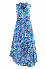 Robe imprimée col V franges | Lounelle Paris