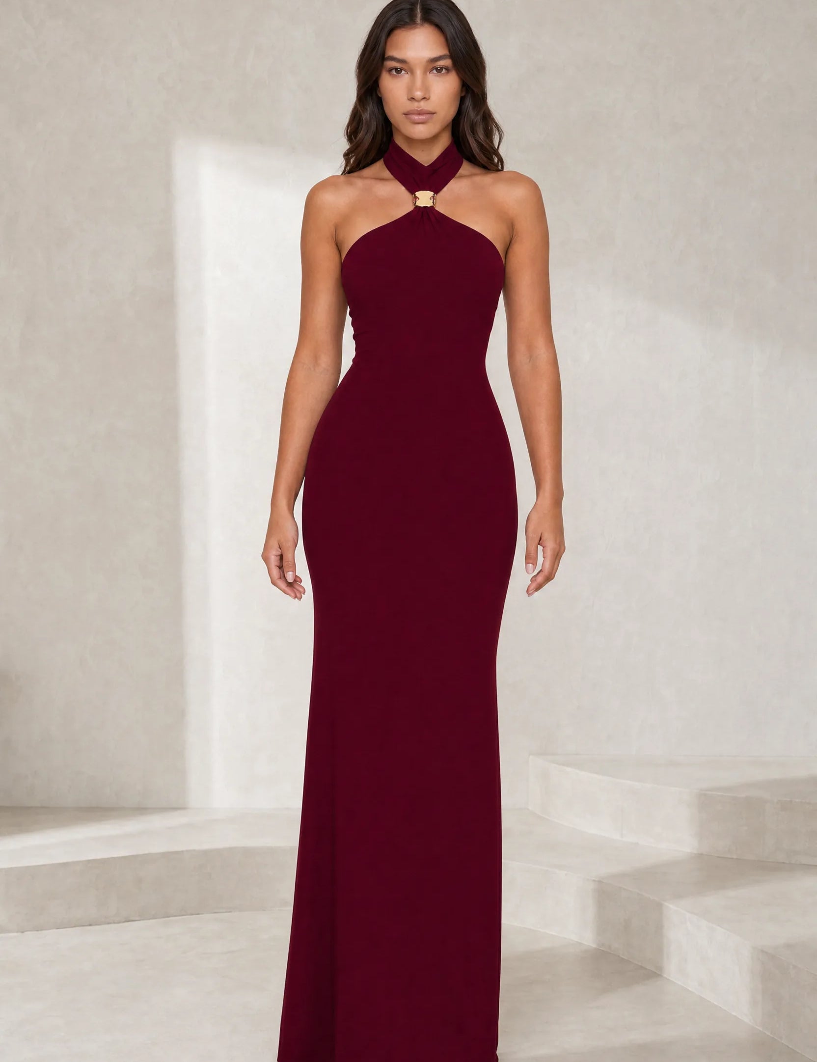 Robe longue ajustée col licou | Lounelle Paris