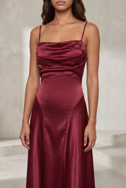 Robe longue bordeaux dos lacé | Lounelle Paris