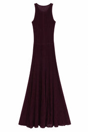 Robe longue bordeaux maille côtelée | Lounelle Paris