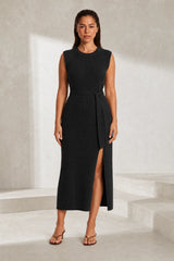 Robe longue en maille fendue
