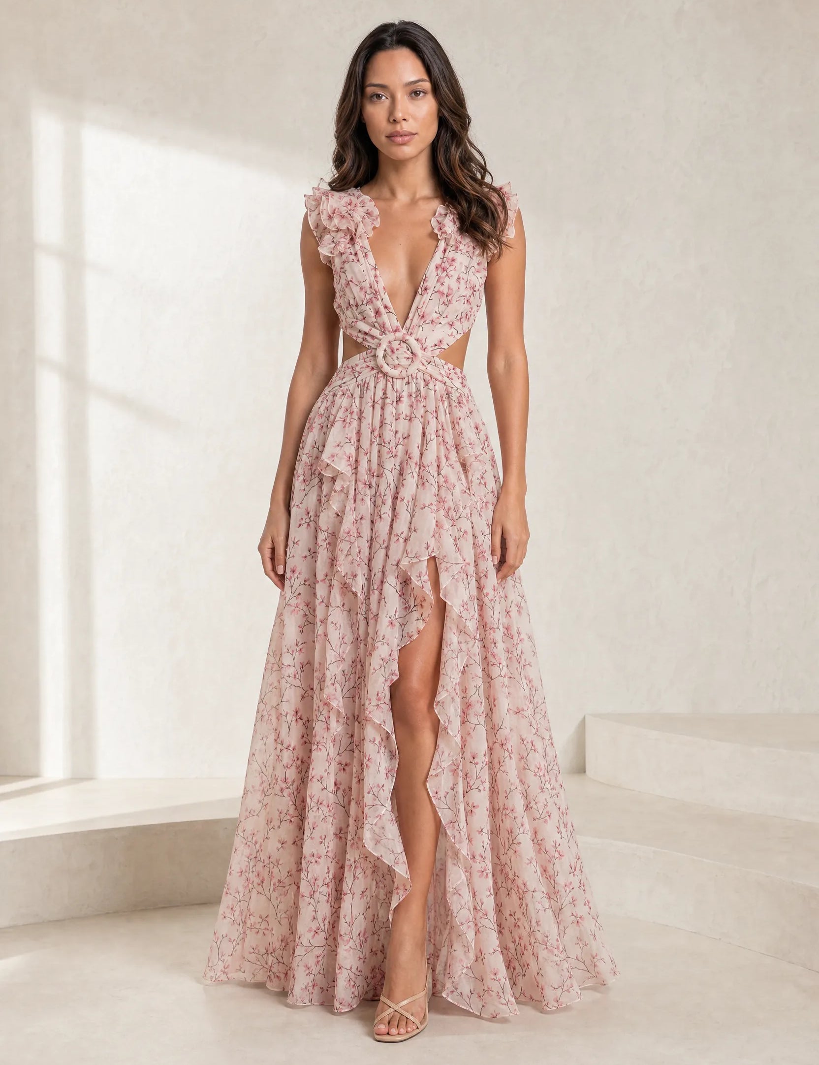 Robe longue fleurie dos nu | Lounelle Paris
