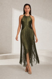Robe longue licou à franges | Lounelle Paris
