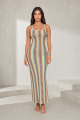 Robe longue rayé dos ouvert