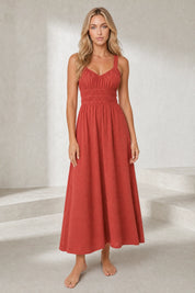 Robe longue smockée dos nu | Lounelle Paris