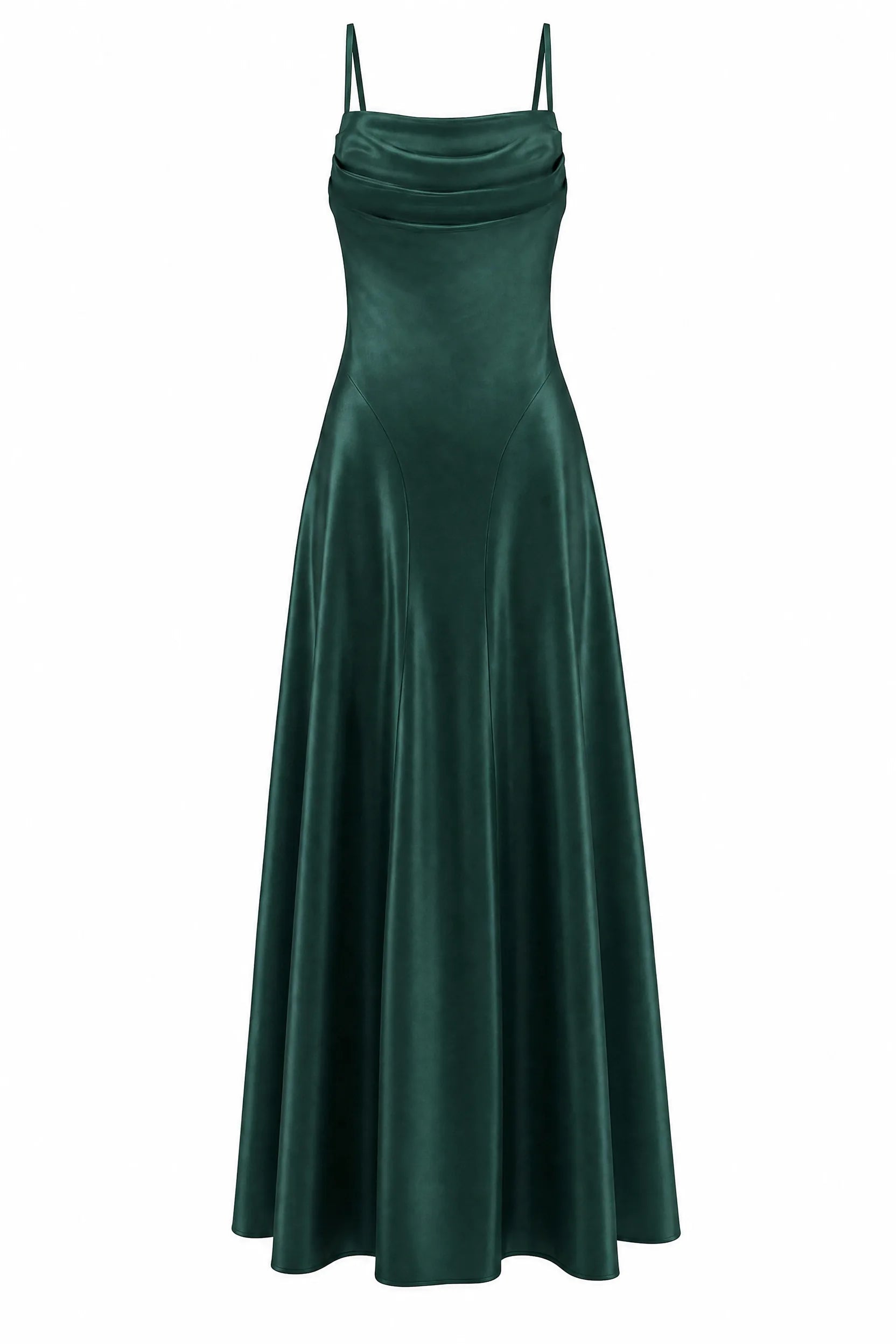 Robe longue vert foncé dos lacé | Lounelle Paris