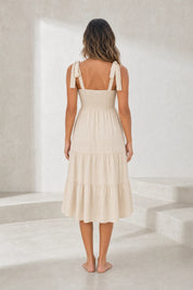 Robe midi à bretelles smockée | Lounelle Paris