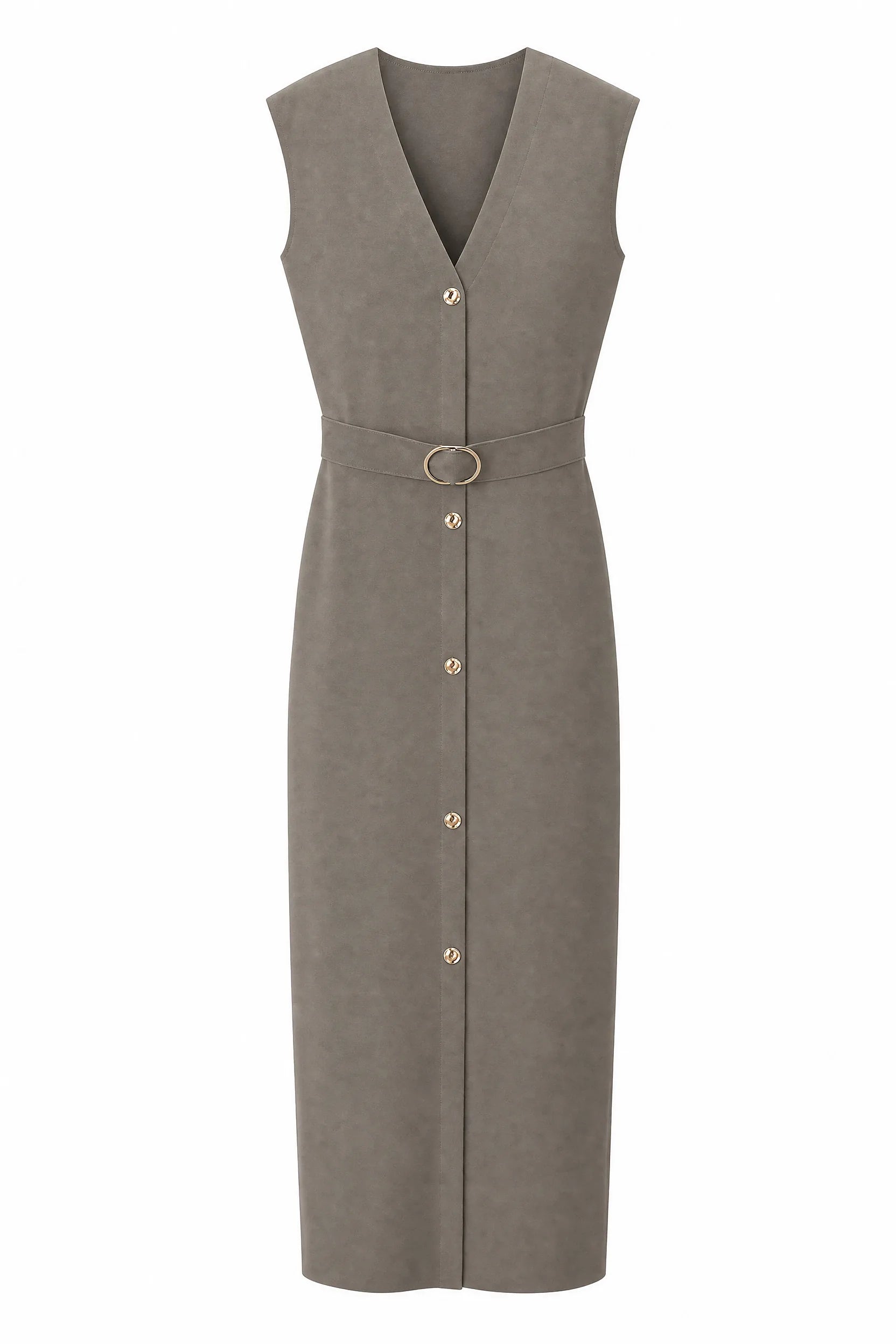 Robe midi col V ceinturée | Lounelle Paris