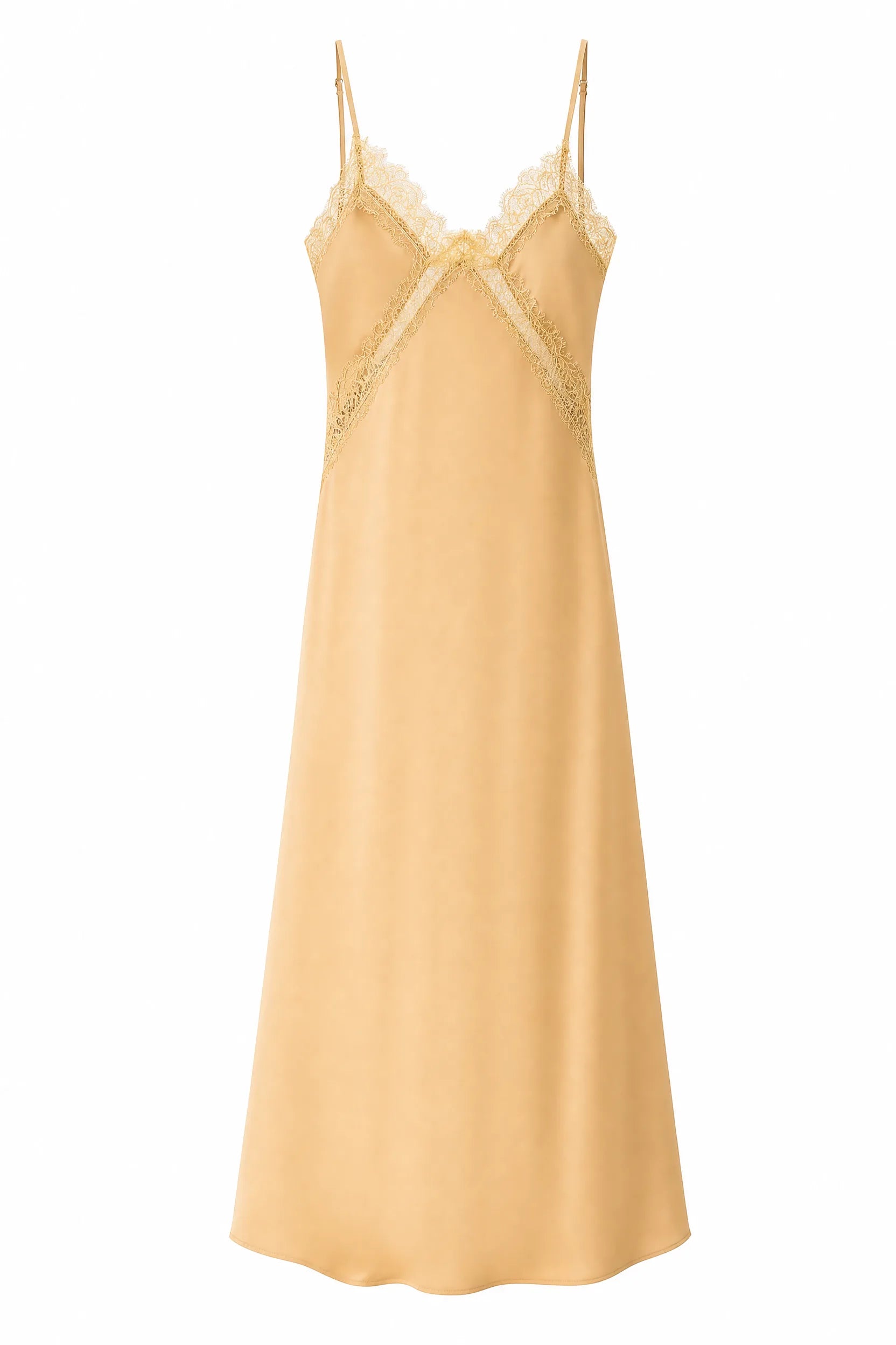 Robe midi satinée à bretelles | Lounelle Paris