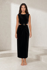 Robe velours sans manches